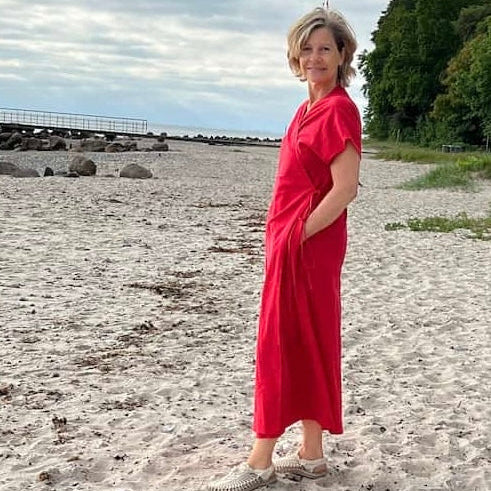 Strandkjole slå om - rød - Billede 2