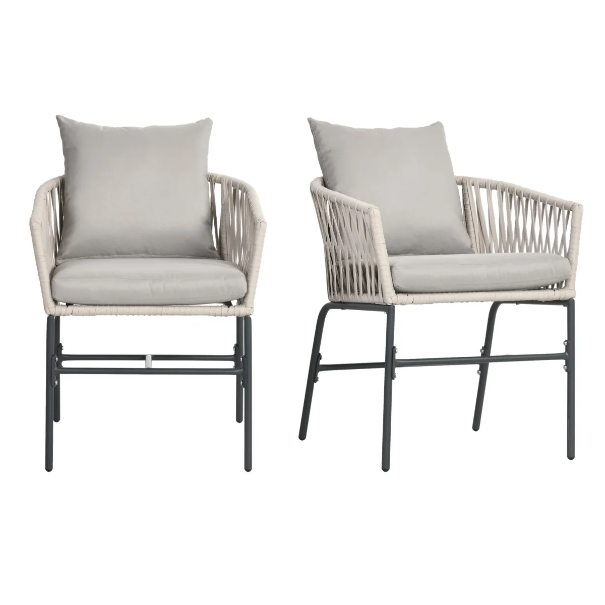 Beige loungestole med hynder 2 stk. – boho havestole - Billede 2